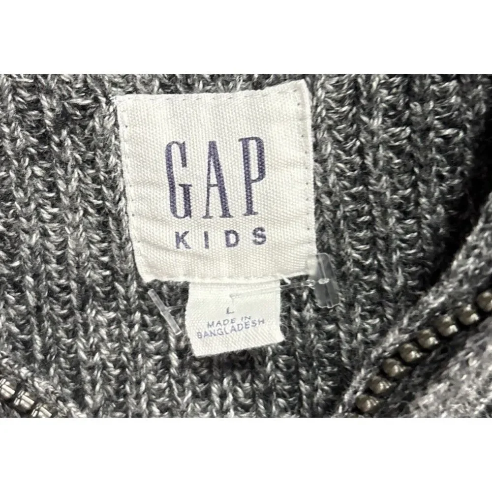 Gap Kids Pullover Sweatshirt 1/4 zip size large Long Sleeve Casual Dark Grey